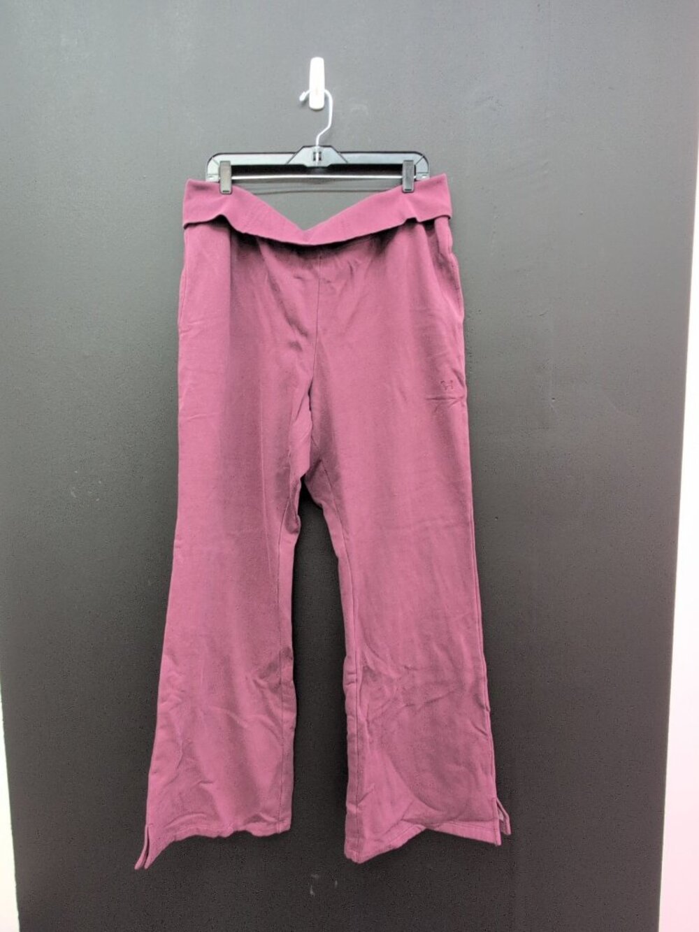 Victoria Secret Campus Fleece Foldover Flare Sweatpants XL Maroon